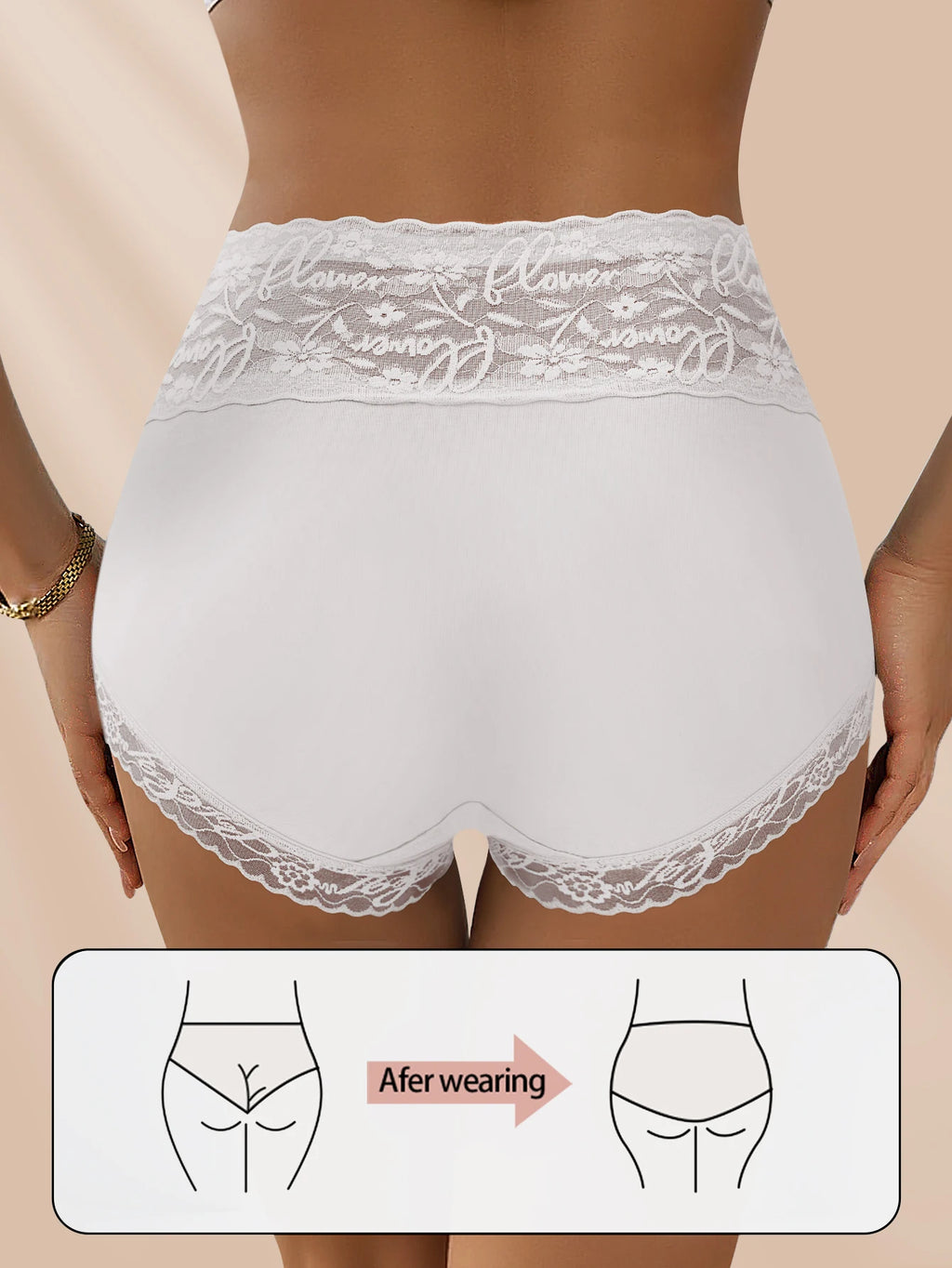 Culottes Mi-Hauteur Blanc Dentelle Florale Patchwork Coton