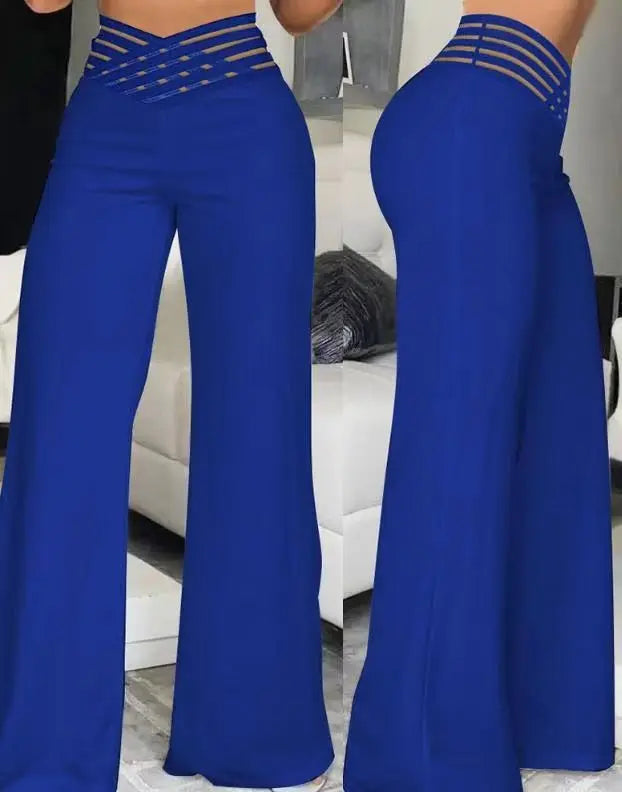 Pantalon large fluide à taille élastique