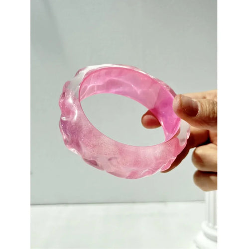 Bracelet en résine géométrique – Motifs transparents et brillants – Collection été