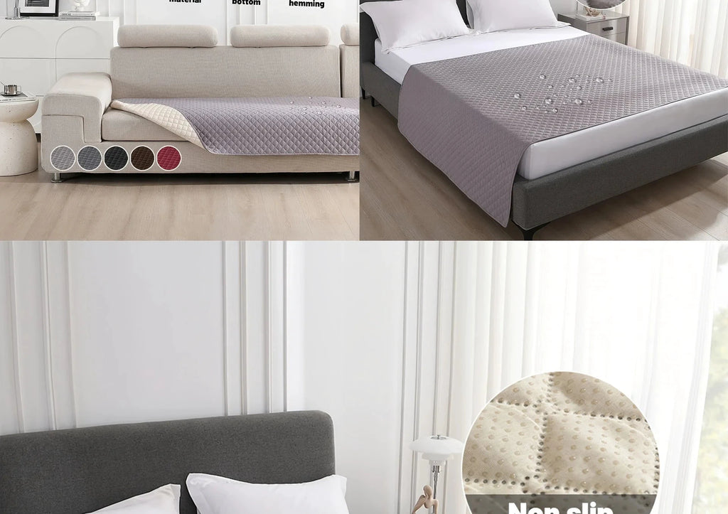 Auslaufsicherer, rutschfester und wasserdichter Hundebettbezug, grau