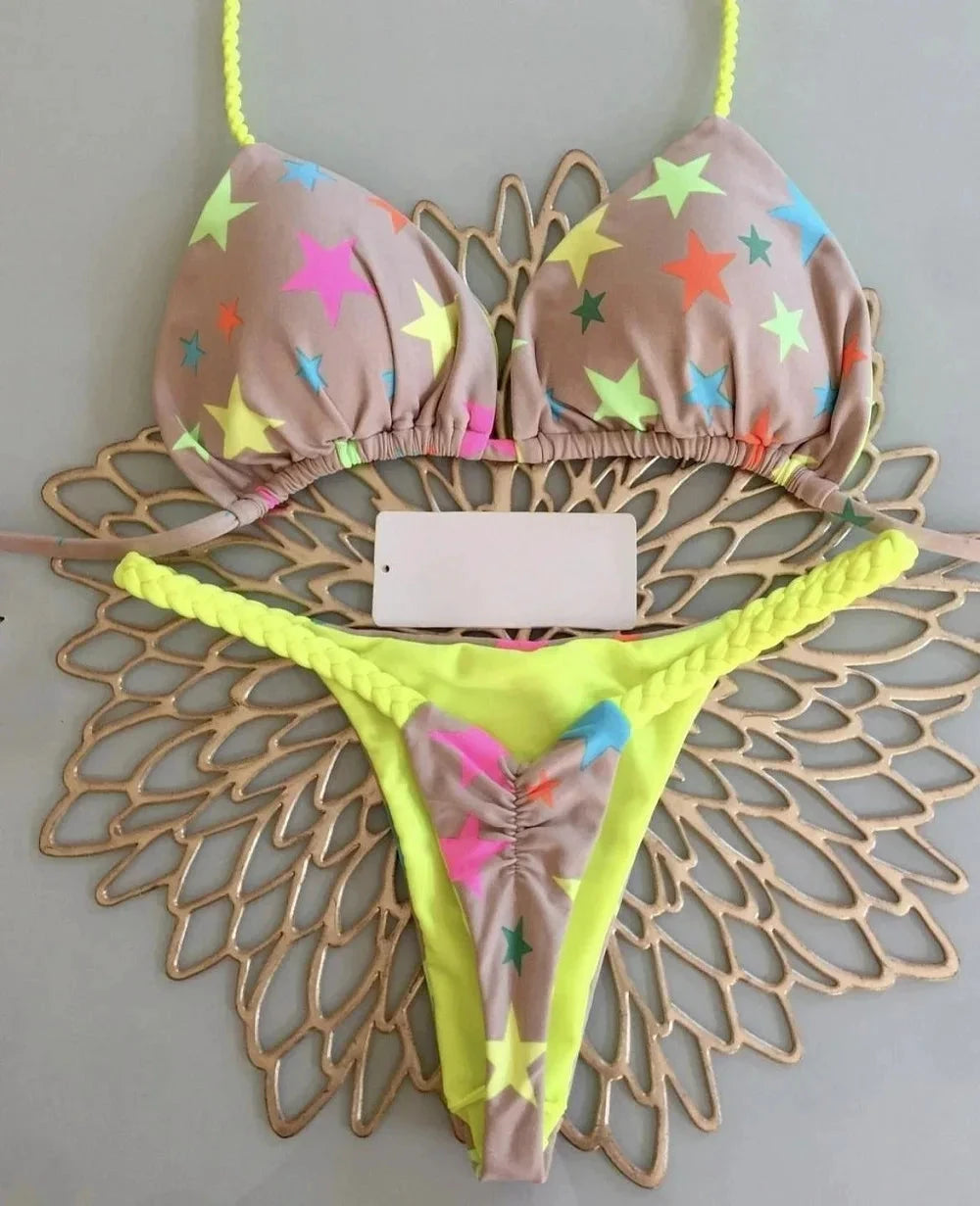 Les Secrets de Léa – Bikini imprimé G-string dos nu Ilona