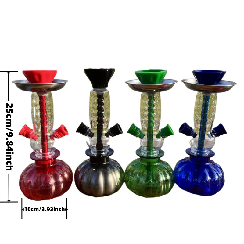 Shisha-Set Oval Guillé Acryl Doppel Silikonschlauch Riesig Mai