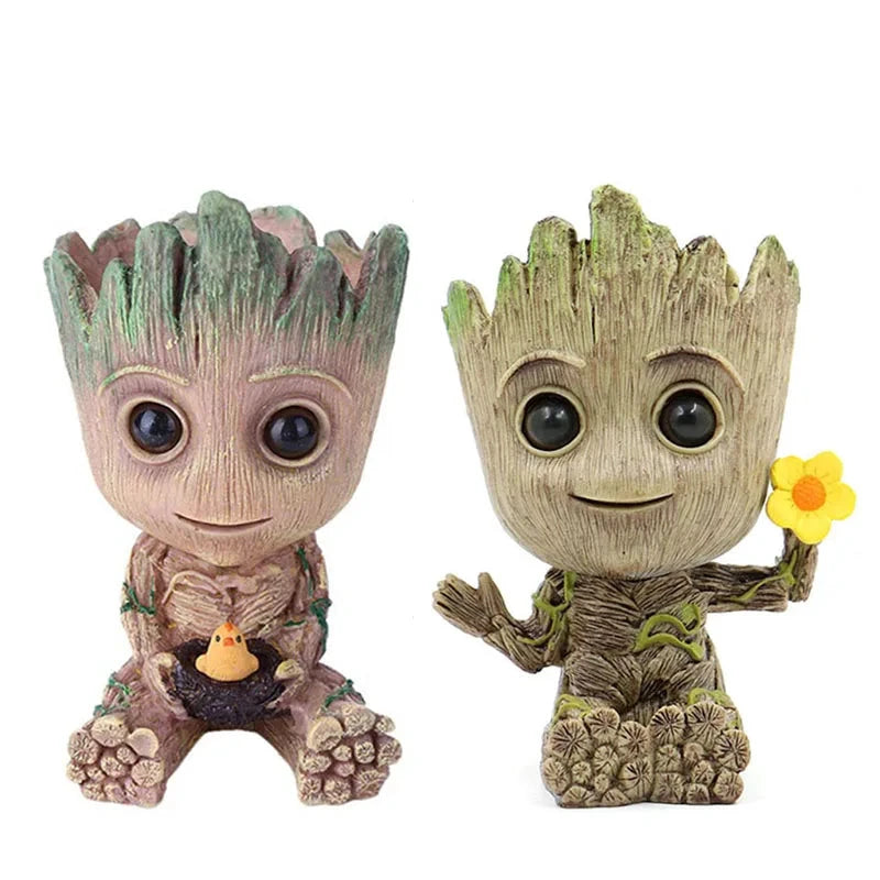 Groot Miniatur-Blumentopf aus braunem Kunststoff für Pflanzen