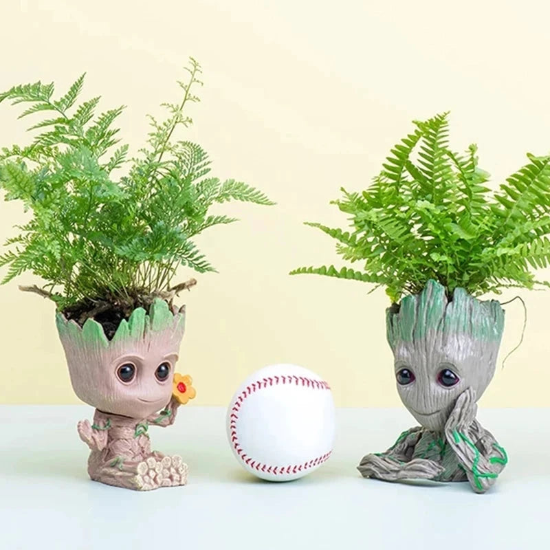 Groot Miniatur-Blumentopf aus braunem Kunststoff für Pflanzen