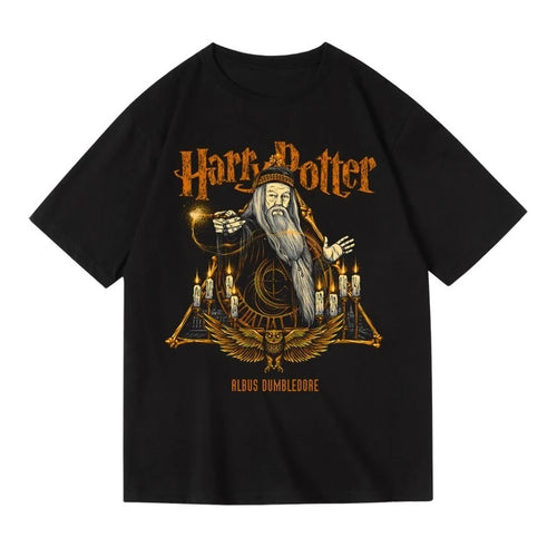 Super tendance marque Harry Potter marchandise pur coton coupe ample Plus T-shirt court à manches mi-longues pour hommes et femmes été by LSDLBoutique.ch