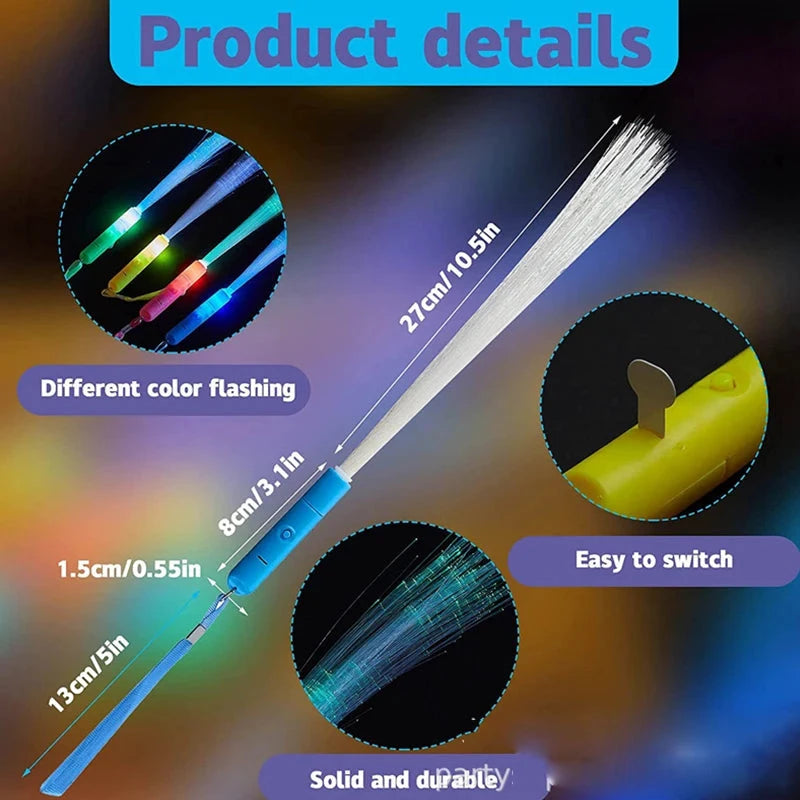 Yeahui El Mehrfarbige Glasfaser-LED-Leuchtstäbe