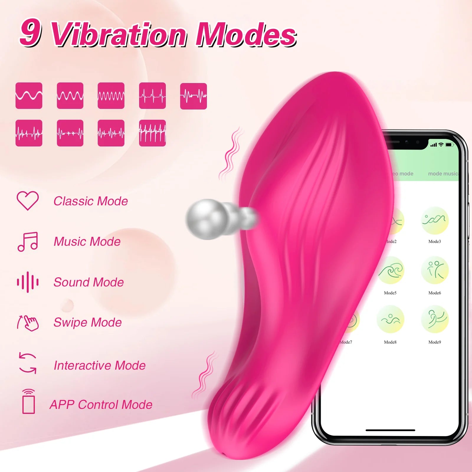 Vibromasseur Papillon Portable Télécommande Via Application Contrôle À Distance Pour Clitoris Et Point G Solo Ou À Deux by LSDLBoutique