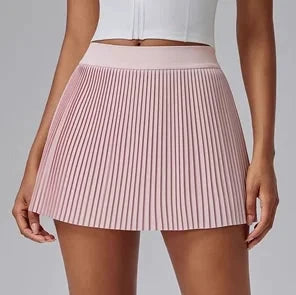 Jupe plissée Tennis LSDLBoutique rose pâle avec ceinture élastique