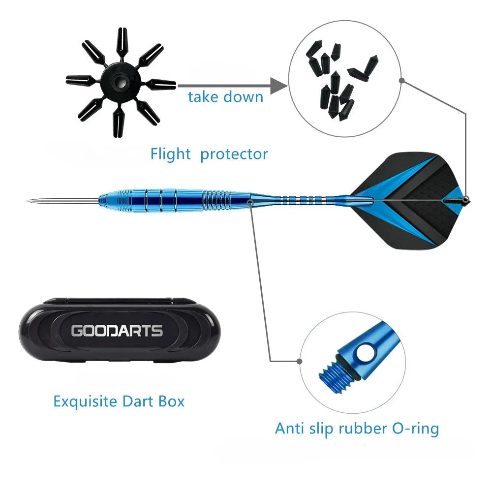3 Stück lila Aluminiumspitzen-Metalldarts