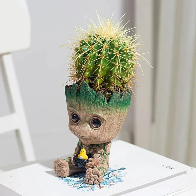 Groot Miniatur-Blumentopf aus braunem Kunststoff für Pflanzen