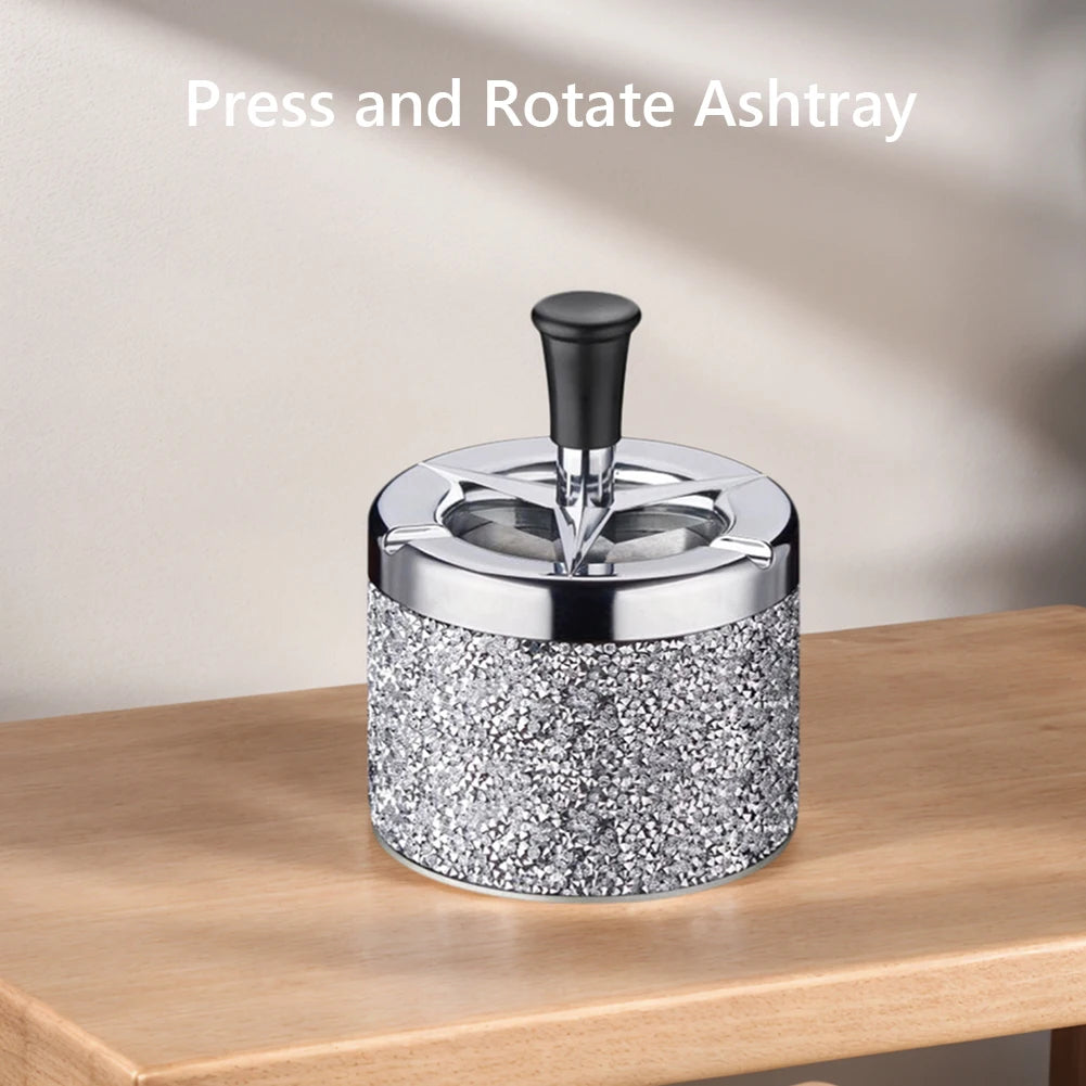 Auto-Aschenbecher mit Druckknopf, drehbarem Deckel und Selbstreinigungsfunktion