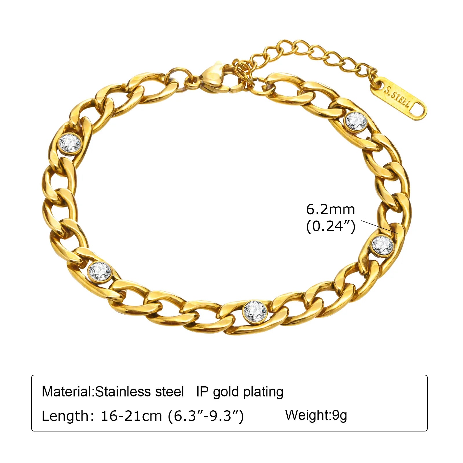 Bracelet trombone réglable – Acier inoxydable