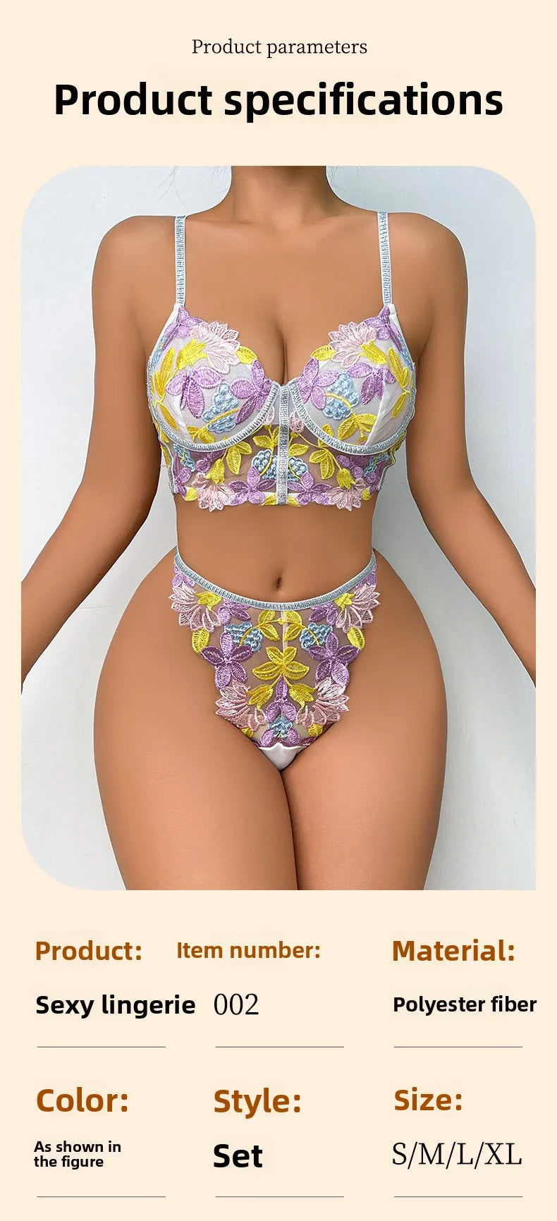 Léa's Secrets Set aus transparentem, rückenfreiem BH mit floralem Netzmuster