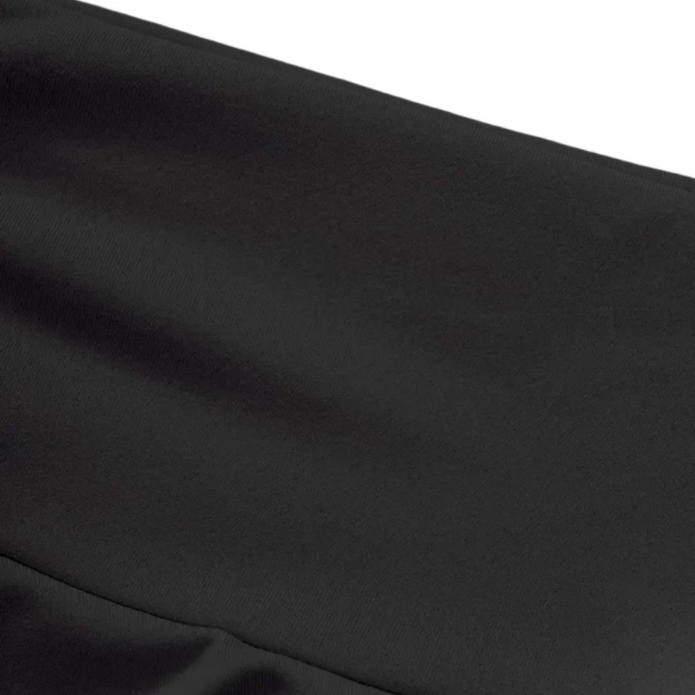 Jupe courte évasée à taille haute noire en tissu lisse