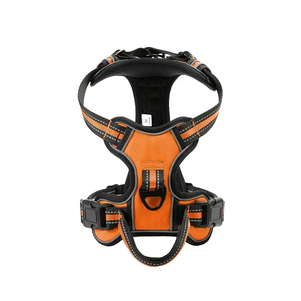 Harnais pour chien en nylon orange et noir, réglable, LSDLBoutique