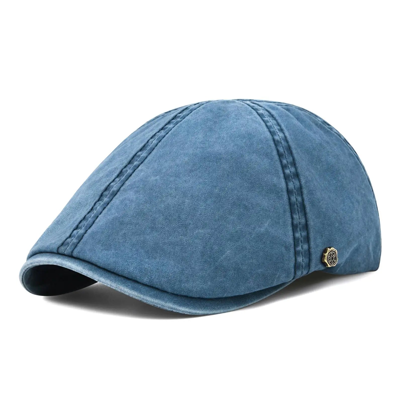 VoBoom Casquette Plate Coton Ivy Bleu Marine Unisexe