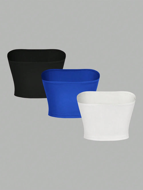 Haut Sans Bretelles Tubulaire Ensemble 3 Pièces Polyester