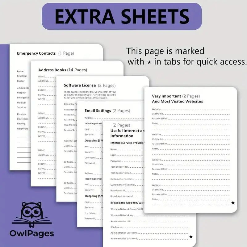 Password Notebook with Hardcover and Alphabetical Tabs