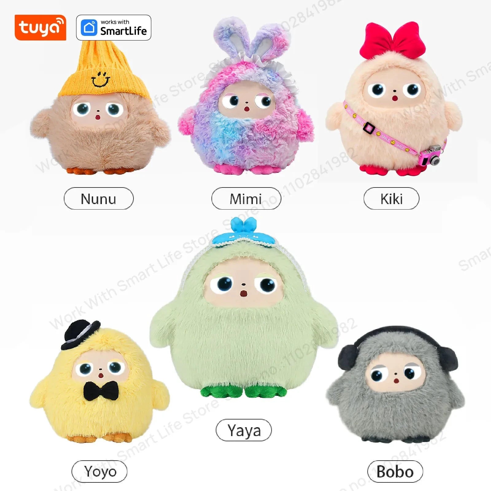 BOBO Grauer Roboter-Plüsch mit KI, LED-Augen und USB-Sprachsteuerung