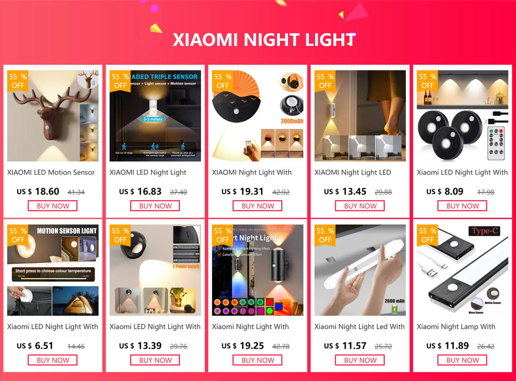 Xiaomi Wireless LED Night Light with Motion Sensor, 2000mAh