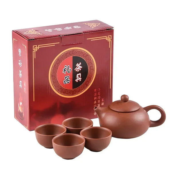 Kung-Fu-Teeservice aus Keramik – 1 Teekanne und 4 Tassen