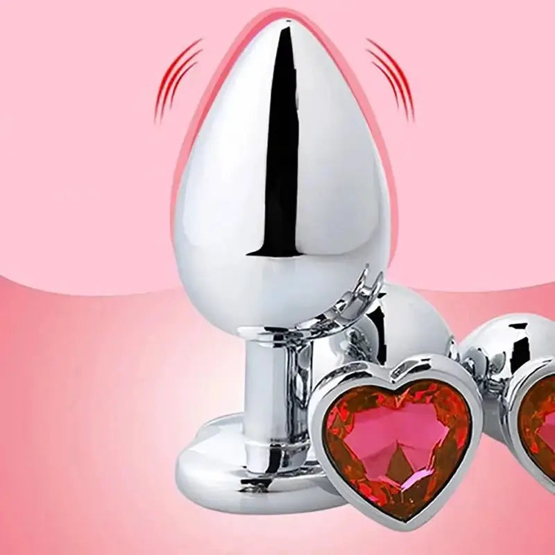 Plug anal en métal avec cristal – Set de 3 tailles