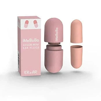 Bouchons d’oreilles anti-bruit rose pastel, pré-moulés, avec étui