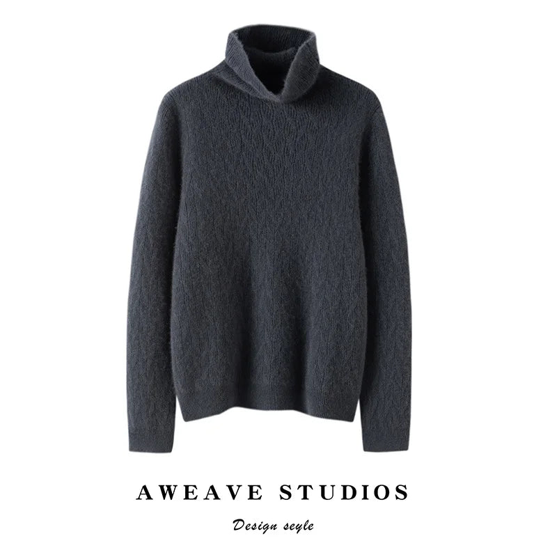 Pull Tricoté Femme Cachemire Col Montant Manches Longues by LSDLBoutique.ch