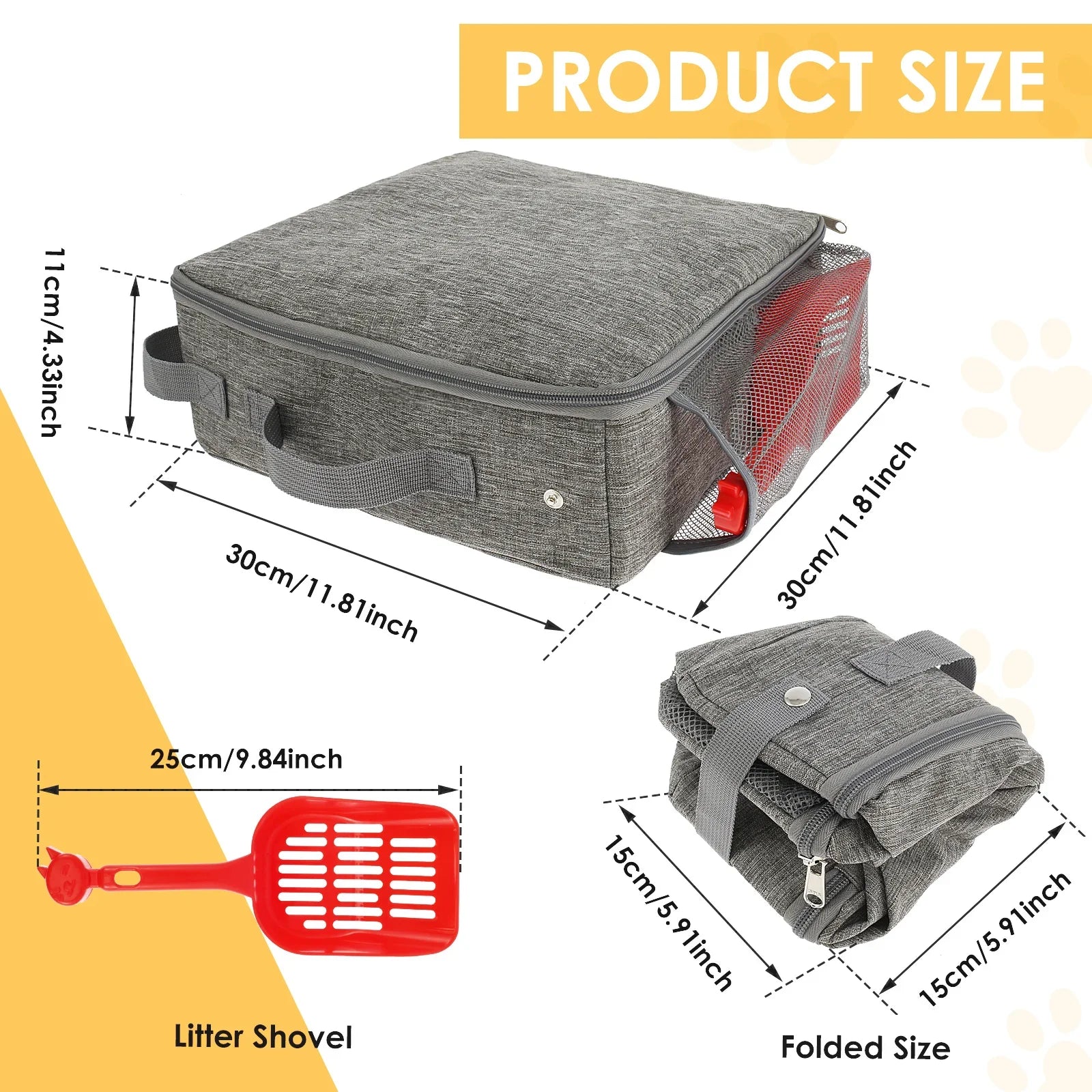 Bac À Litière Pliable Pour Chat Avec Pelle Incluse Étanche Transport Facile Et Pratique by LSDLBoutique