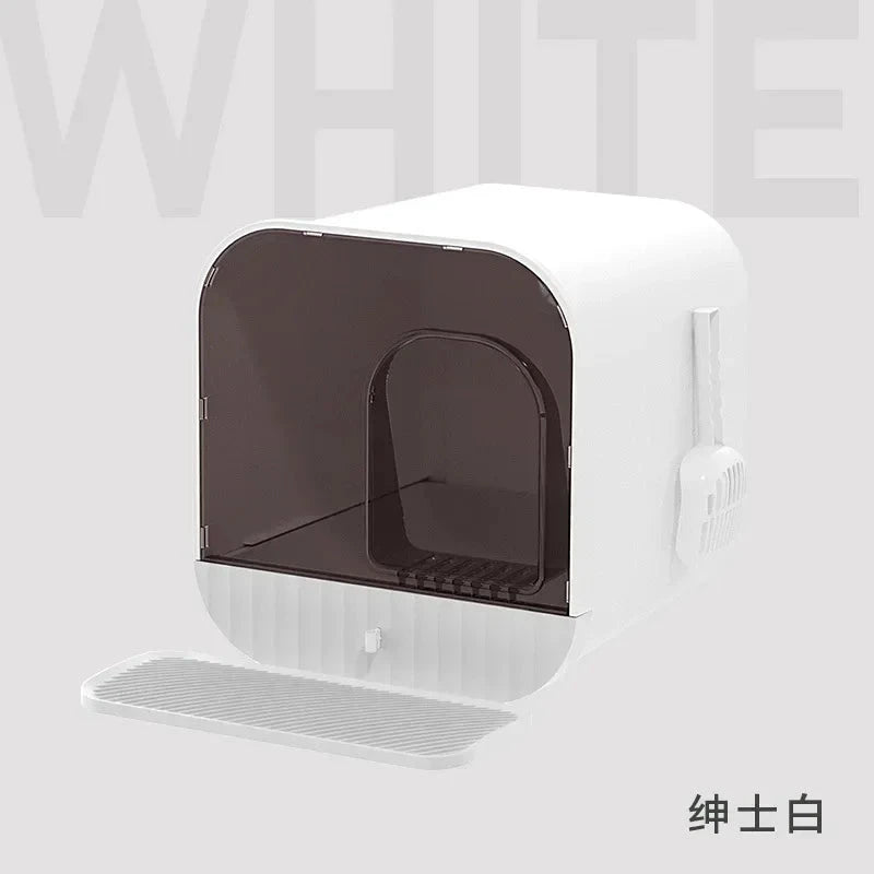 Bac À Litière Fermé Pour Chat Anti Éclaboussures Avec Tiroir Et Pelle Pour Propreté Durable by LSDLBoutique