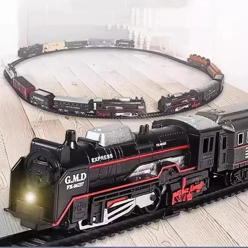 Ensemble de Train électrique avec lumières, modèle de Train de Locomotive avec entraîneur de passagers/voiture de chargement et pistes, cadeaux d'anniversaire et de noël pour enfants by LSDLBoutique.ch