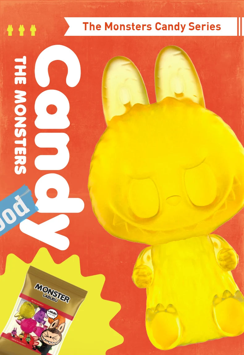 Pop Mart Labubu Candy Monsters PVC Figurine Pink Blue