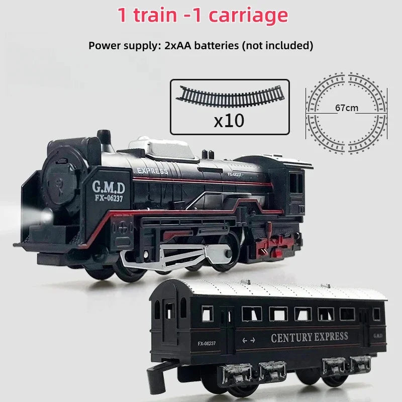Ensemble de Train électrique avec lumières, modèle de Train de Locomotive avec entraîneur de passagers/voiture de chargement et pistes, cadeaux d'anniversaire et de noël pour enfants by LSDLBoutique.ch