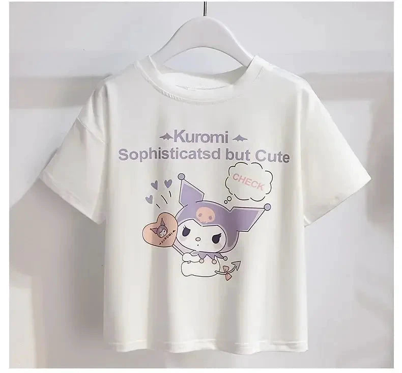 Sanrio Kuromi Kostüm Lila Faltenrock Metallkette