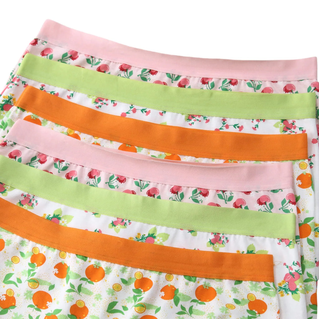 Boxers Coton Élasthanne Imprimé Fruits Fraises Oranges Cerises