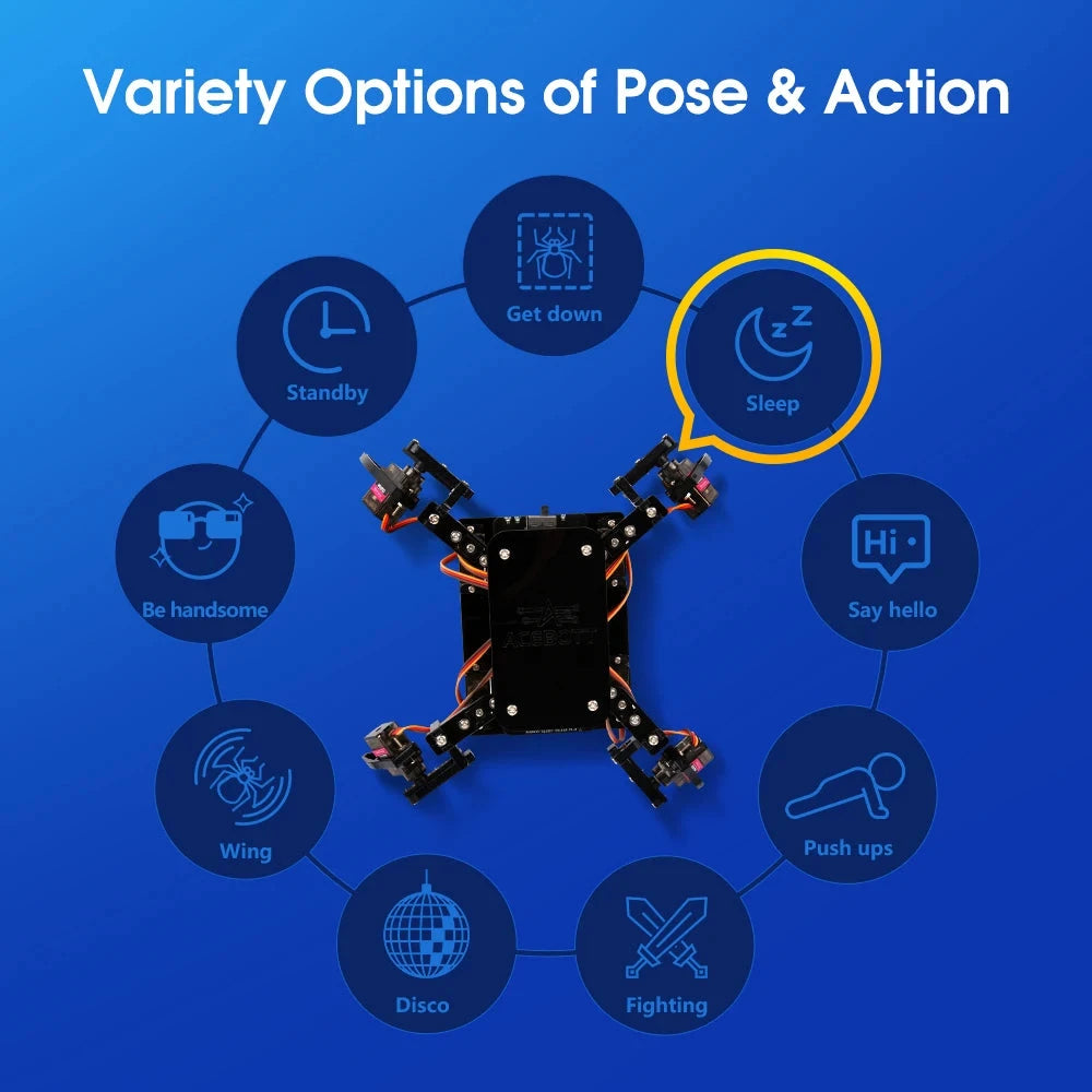 Acebott QD020 Bionischer Vierbeiner-Spinnenroboter-Explorer-Bausatz