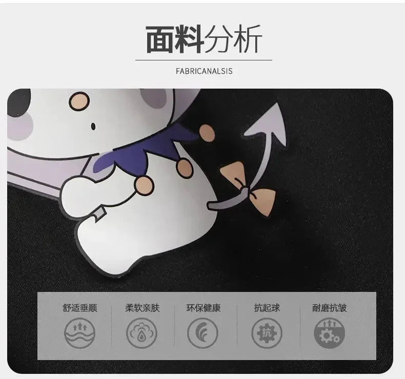 Sanrio Kuromi Kostüm Lila Faltenrock Metallkette