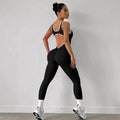 Damen-Yoga-Jumpsuit mit offenem Rücken, Nylon-Spandex, schnelltrocknend