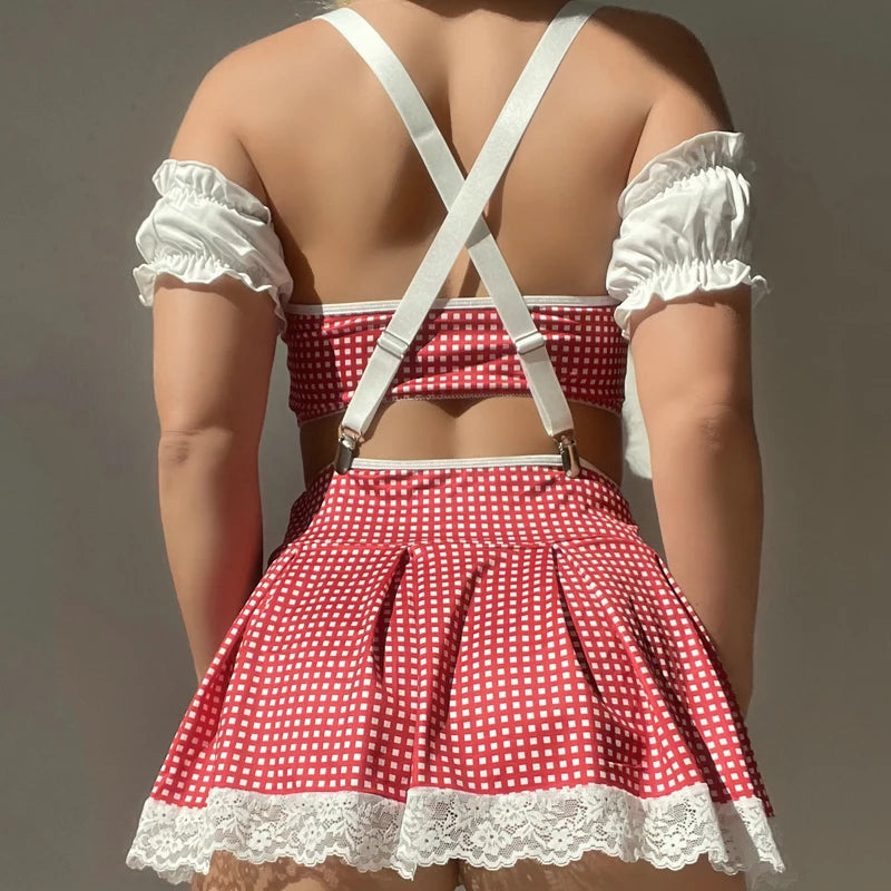 Cosplay-Kostüm Schuluniform mit Spitze – Schoolgirl