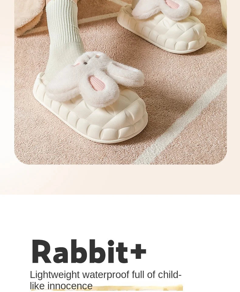 Mo Dou Pantoufles Imperméables en Peluche Unisexe Hiver