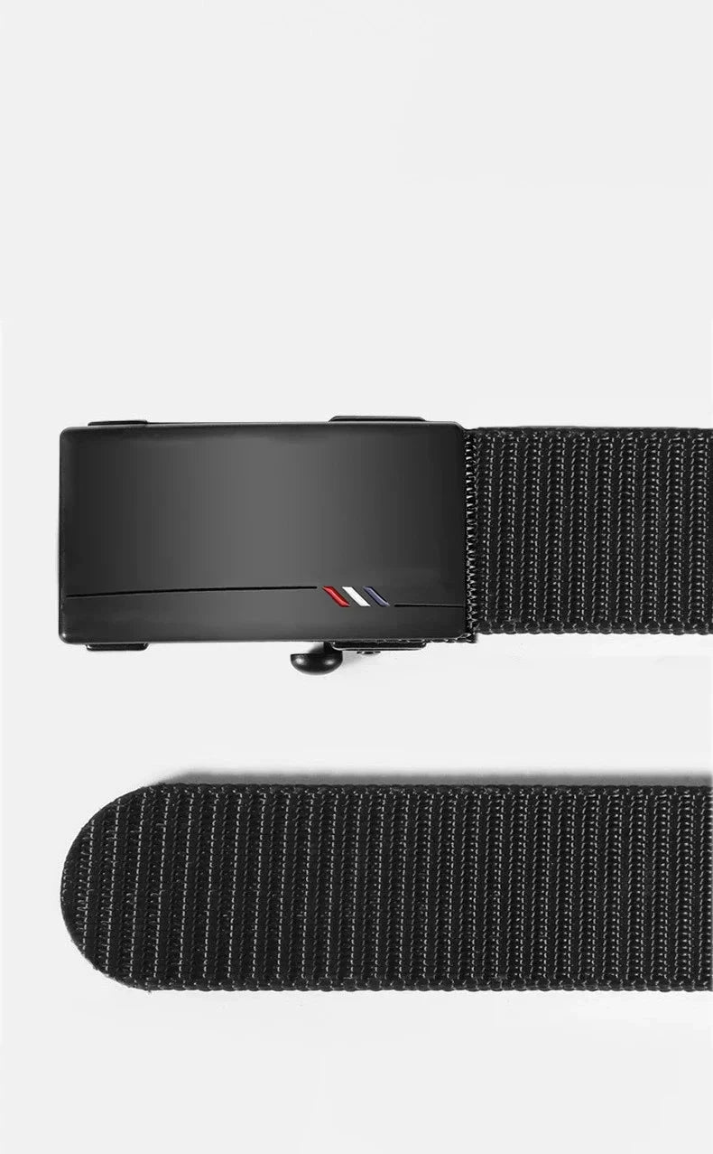 Lässiger Herren-Nylongürtel mit Automatikschließe, 34 mm