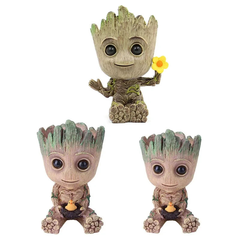 Groot Miniatur-Blumentopf aus braunem Kunststoff für Pflanzen