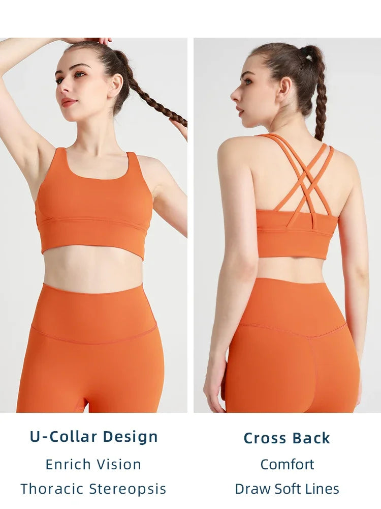 Brassière de sport yoga dos croisé