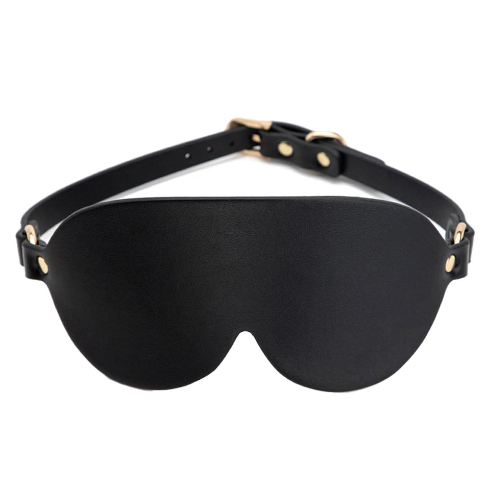 Masque pour les yeux en cuir synthétique rivete