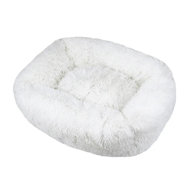 Square Plush Dog Bed, Washable, Duck Blue, Sizes XS to XL