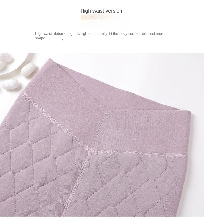 Legging Velours Taille Haute Femme Rose Doublé Polaire Chaud Hiver