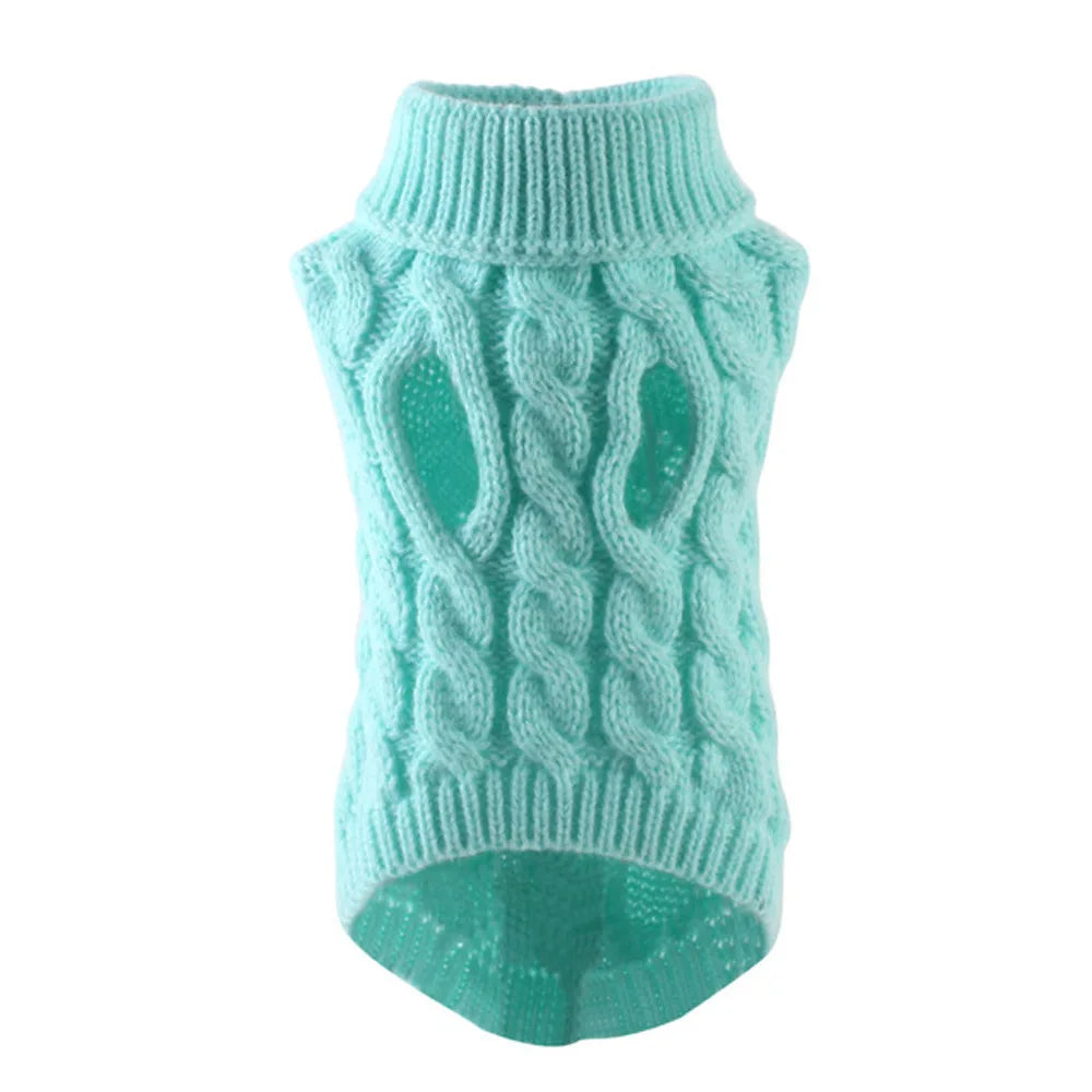 Pull Pour Chien Tricot Torsadé Automne Hiver Chaud Doux