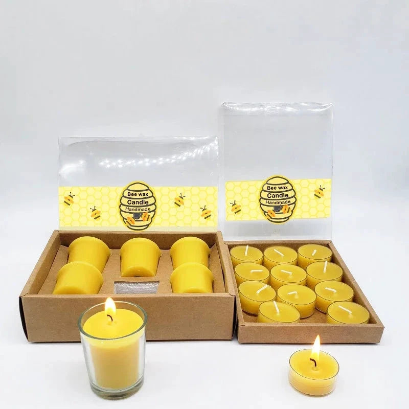 Handgefertigtes Teelicht aus Bienenwachs, rauchfrei