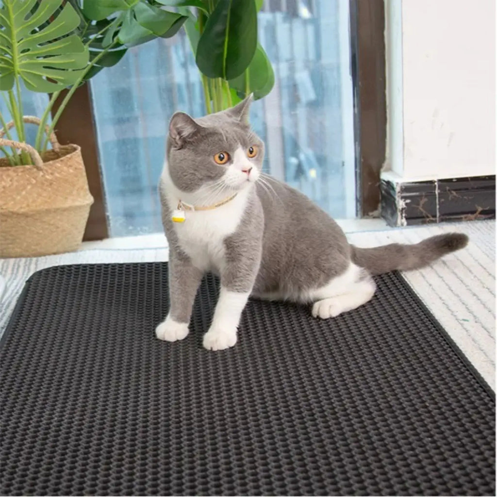 Tapis De Litière Pour Chat Antidérapant Double Couche EVA Anti Éclaboussures Hygiène Optimale by LSDLBoutique