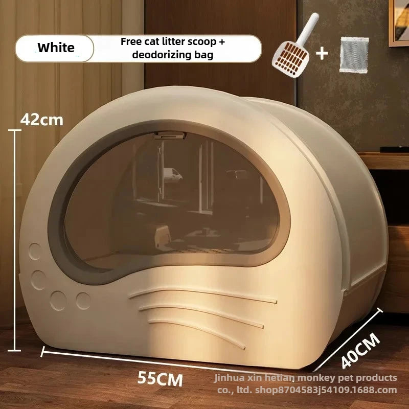 Maison De Toilette XXL Pour Chat Bac À Litière Fermé Avec Double Porte Et Tiroir by LSDLBoutique